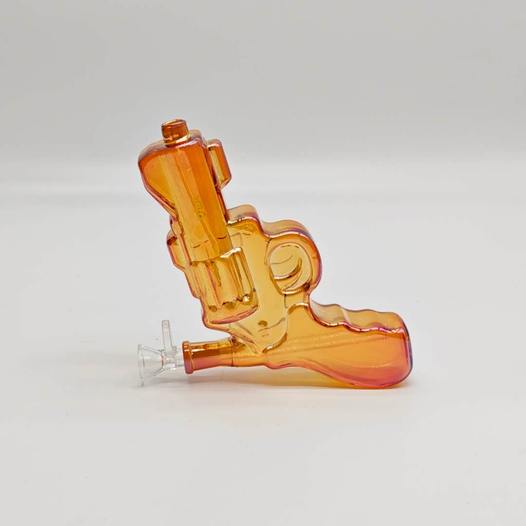 Electroplated 7.5" Pistol Glass Bong [SGun2-A]