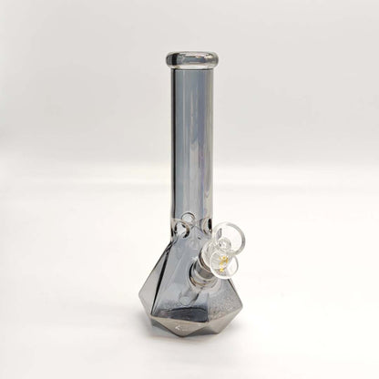10" 4mm Electroplated Hexagon Base Glass Bong-Assorted Color