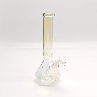 10" 4mm Electroplated Hexagon Base Glass Bong-Assorted Color