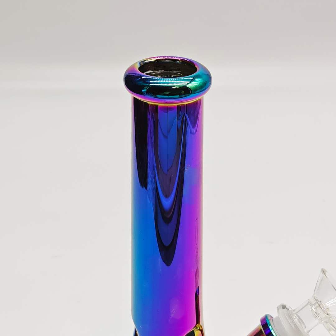 10" 4mm Electroplated Hexagon Base Glass Bong-Assorted Color