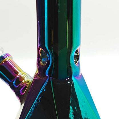 10" 4mm Electroplated Hexagon Base Glass Bong-Assorted Color