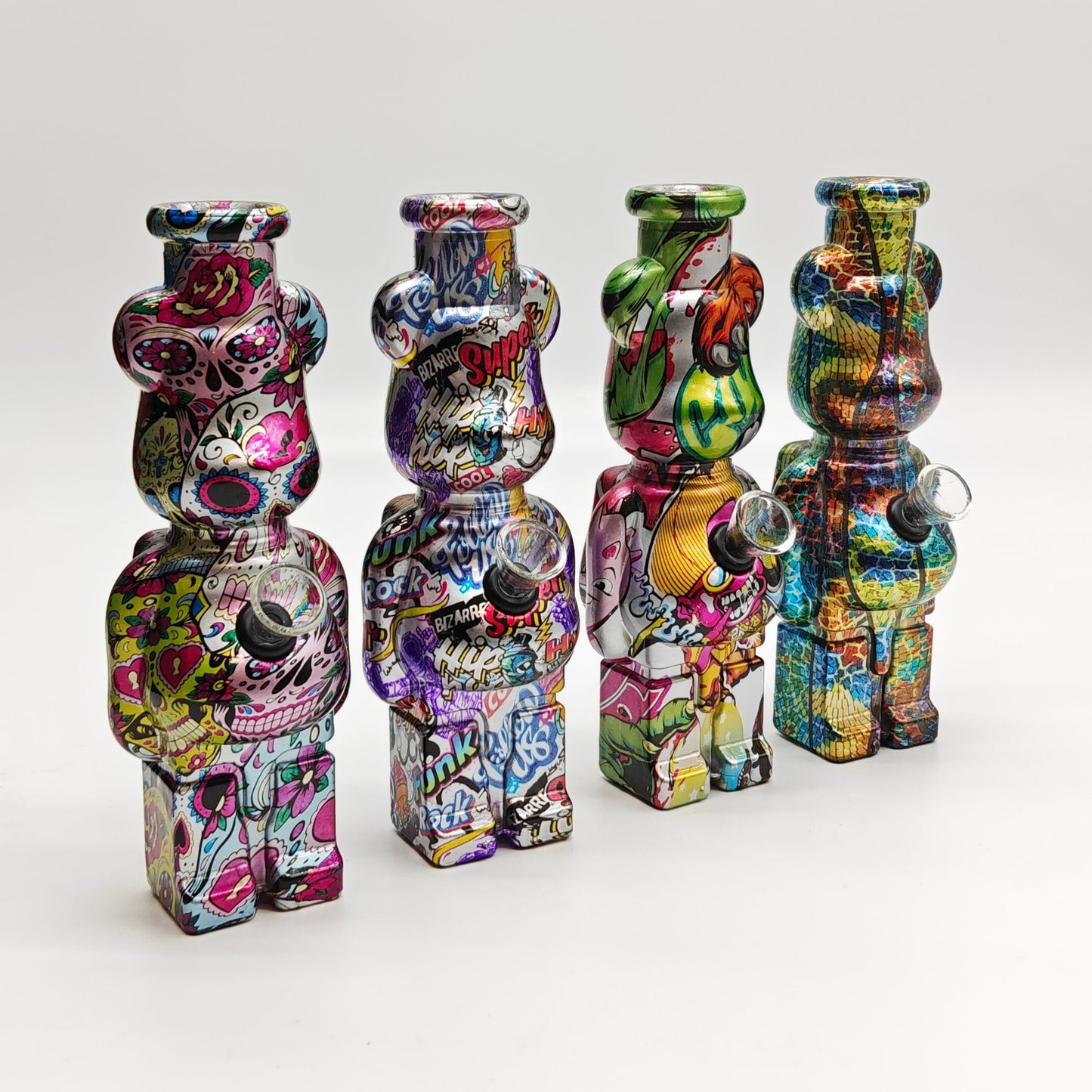 7.5" Hydrographic Bear Water Pipe-Assorted Designs