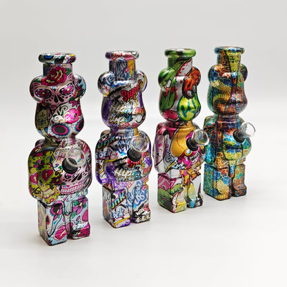 7.5" Hydrographic Bear Water Pipe-Assorted Designs