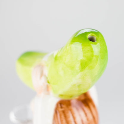 8″ Pickle Adventure Design Ceramic Bong – Whimsical Vintage Style  [ES081WP]