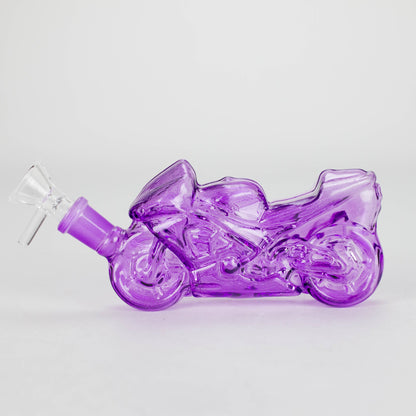 7″ Purple Heavy Bike Soft Glass Bong [TX217]