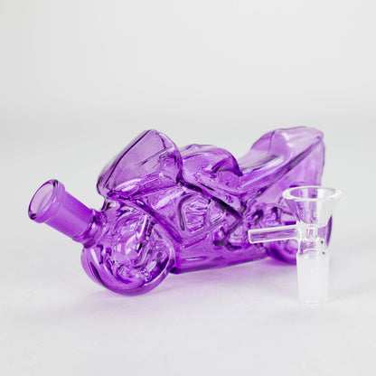 7″ Purple Heavy Bike Soft Glass Bong [TX217]