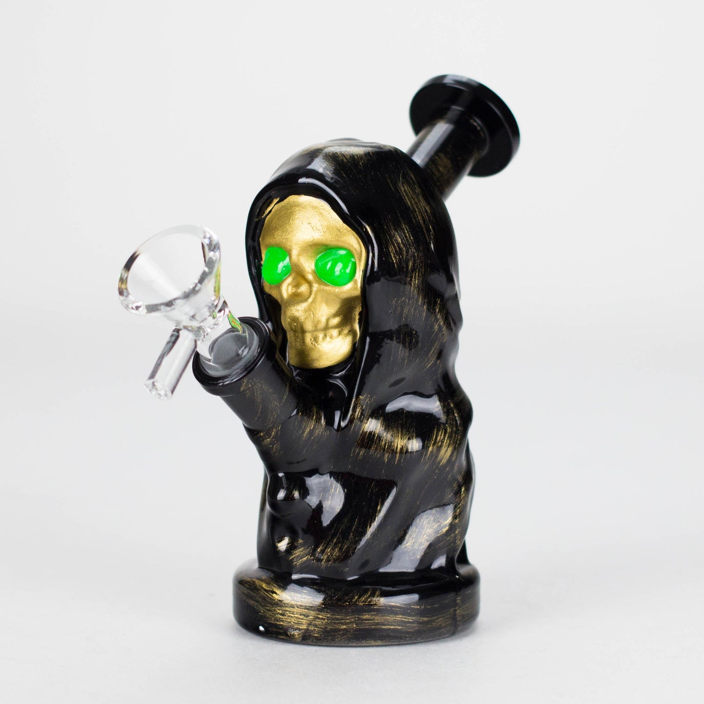 6″ Black Skull Soft Glass Bong [XY008]