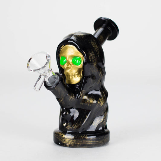 6″ Black Skull Soft Glass Bong [XY008]