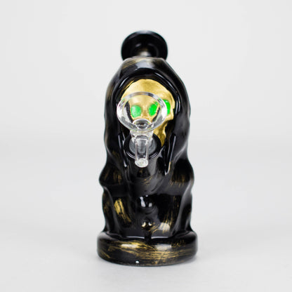 6″ Black Skull Soft Glass Bong [XY008]