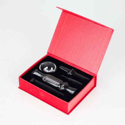 Glass Nectar Collector Kit with Titanium Tip – Complete Set in Premium Red Box