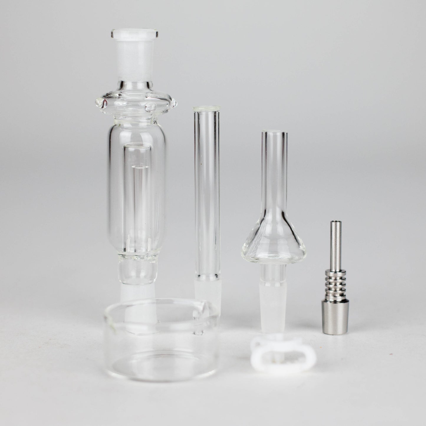Glass Nectar Collector Kit with Titanium Tip – Complete Set in Premium Red Box