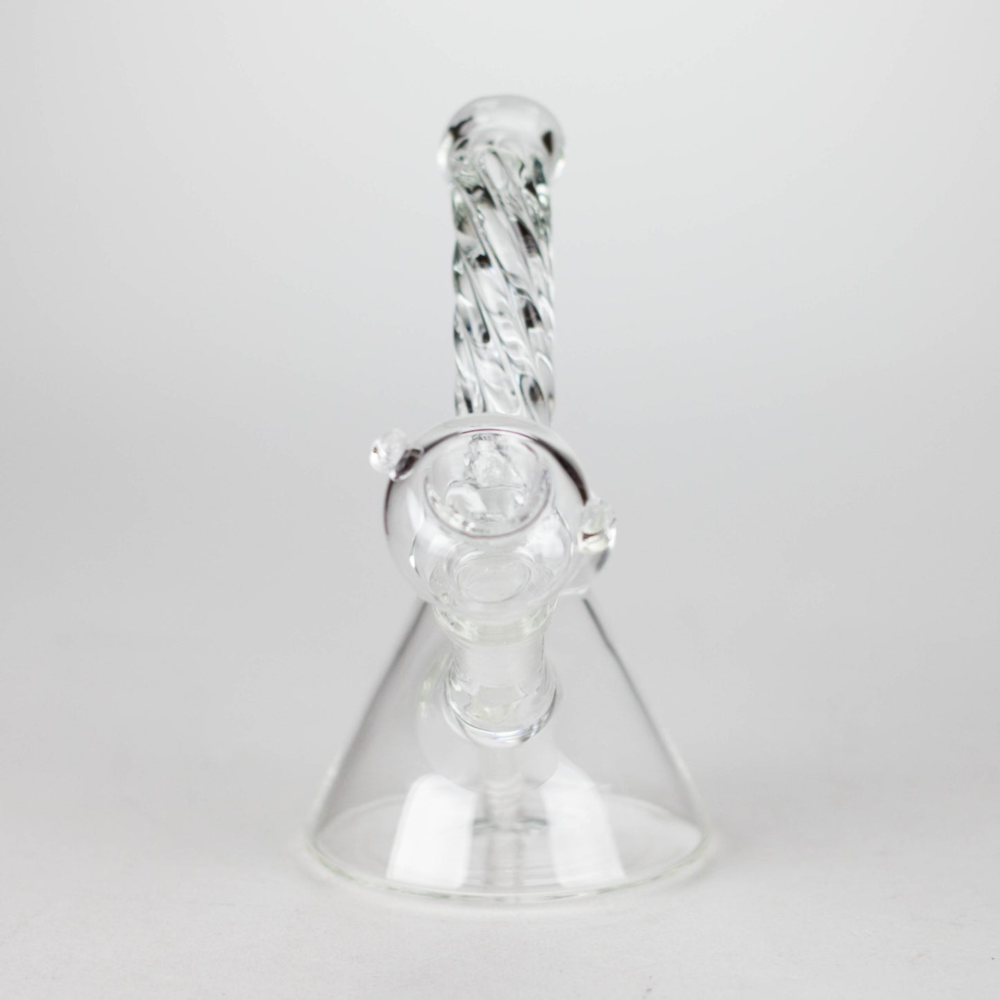 6" Twist Neck Glass Bong with Water Diffuser | 14mm Bowl Joint | Stemless Design