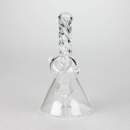 6" Twist Neck Glass Bong with Water Diffuser | 14mm Bowl Joint | Stemless Design