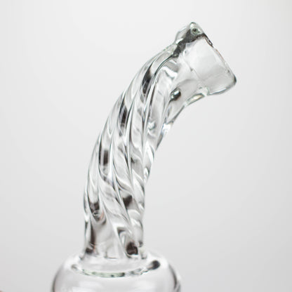 6" Twist Neck Glass Bong with Water Diffuser | 14mm Bowl Joint | Stemless Design