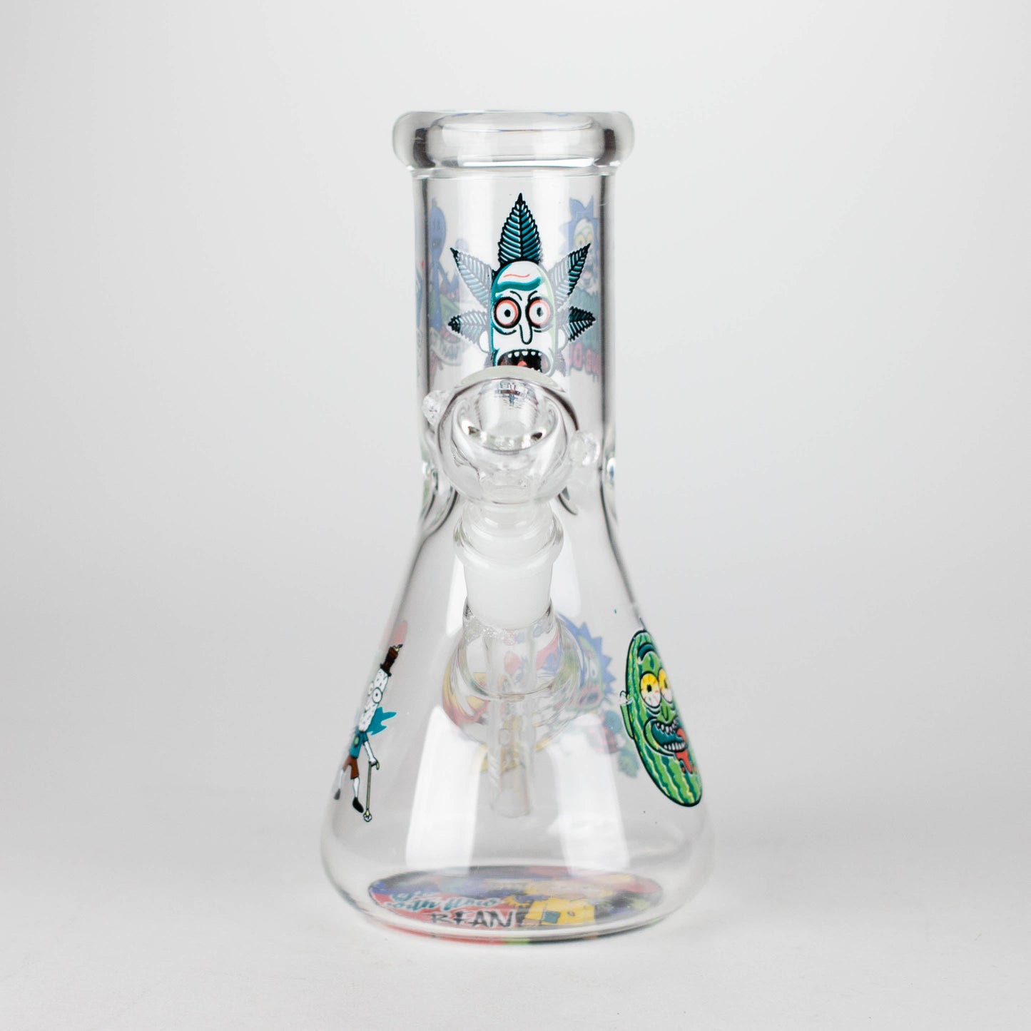 8" R&M Cartoon Beaker Glass Bong | 14mm Bowl Joint