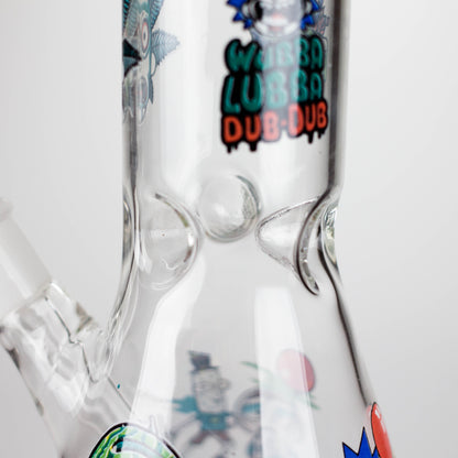 8" R&M Cartoon Beaker Glass Bong | 14mm Bowl Joint