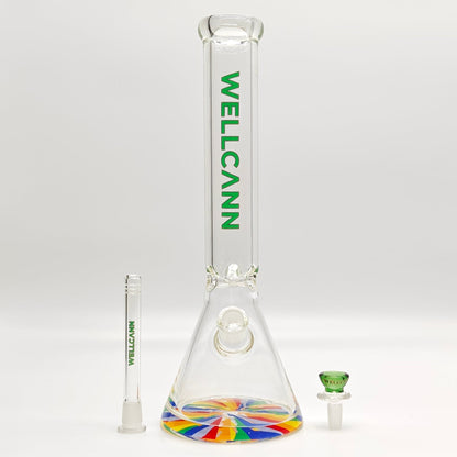Wellcan | 15" 7mm Psychedelic Thickened Beaker Glass Bong