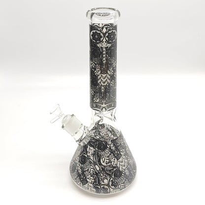 14" Glow in the dark 5mm Beaker Glass Bong