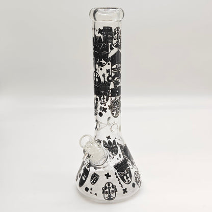 14" Glow in the dark 5mm Beaker Glass Bong