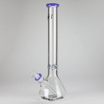 GB | 17" Tall Color Accented Beaker Bong – Slim Straight Tube with Downstem and Bowl