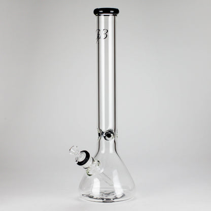 GB | 17" Tall Color Accented Beaker Bong – Slim Straight Tube with Downstem and Bowl