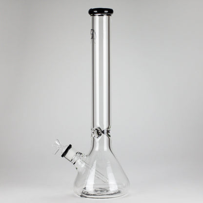 GB | 17" Tall Color Accented Beaker Bong – Slim Straight Tube with Downstem and Bowl