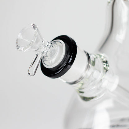 GB | 17" Tall Color Accented Beaker Bong – Slim Straight Tube with Downstem and Bowl