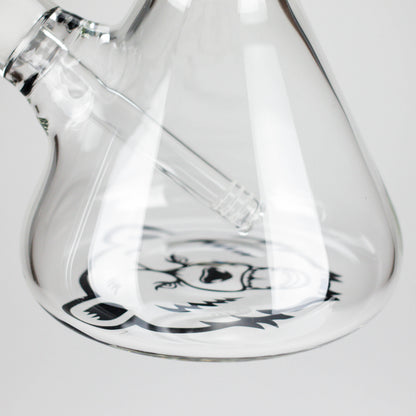 GB | 17" Tall Color Accented Beaker Bong – Slim Straight Tube with Downstem and Bowl