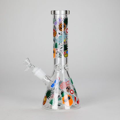 10" Glow PinePop Glass Bong – 5mm Thick Glass, Glow-in-the-Dark Pineapple Design