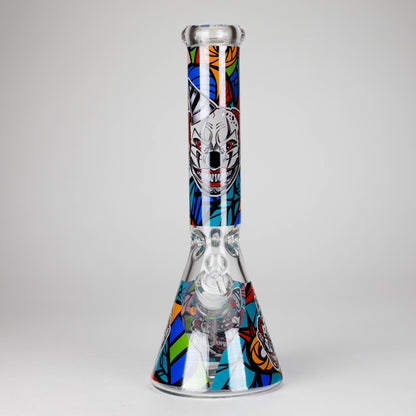 13.5" PsyClown Glass Bong – 7mm Thick Glass, Bold Psychedelic Clown Design