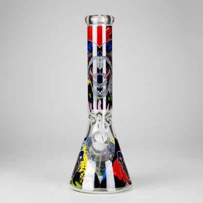 13.5" PsyClown Glass Bong – 7mm Thick Glass, Bold Psychedelic Clown Design