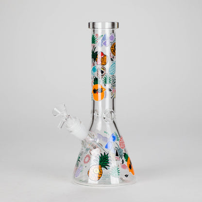 10" Glow PinePop Glass Bong – 5mm Thick Glass, Glow-in-the-Dark Pineapple Design