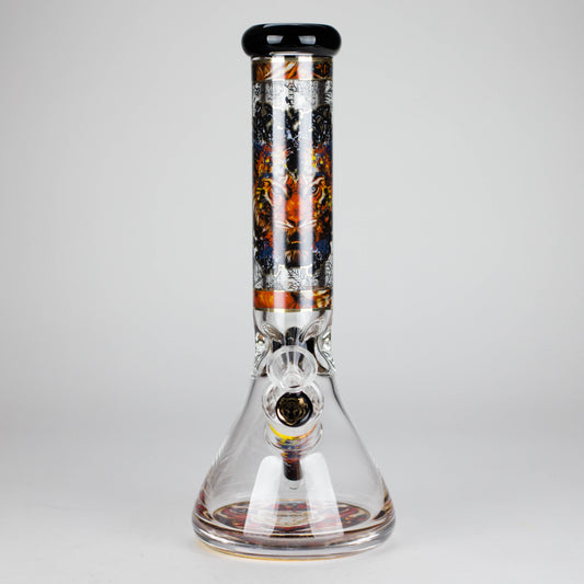 Cheech | 13″ Tiger Decal Beaker Bong – CA-050