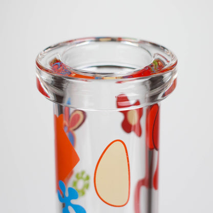 Cheech & Chong® Glass | 15" Tall Clear Power To The Flower Dual Chamber Hex Beaker Base Water Pipe