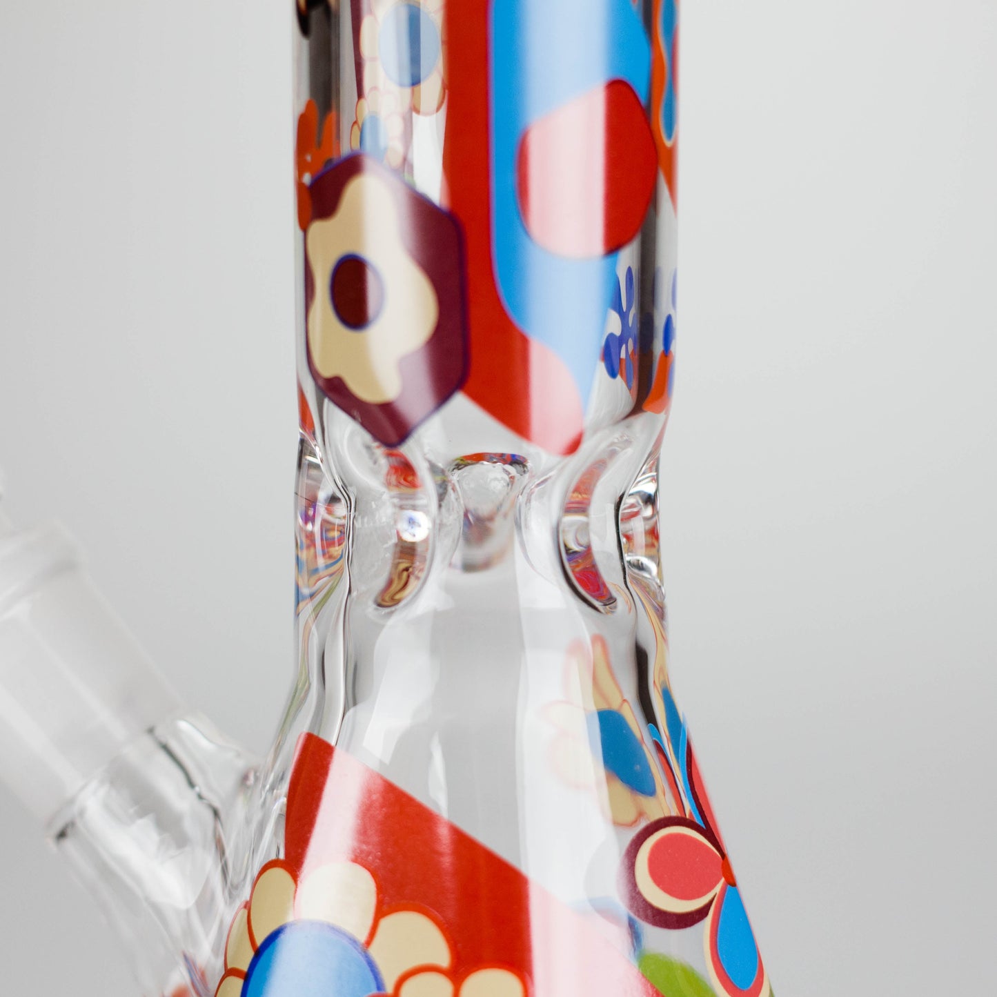 Cheech & Chong® Glass | 10" Tall Clear Power To The Flower Hex Beaker Base Water Pipe