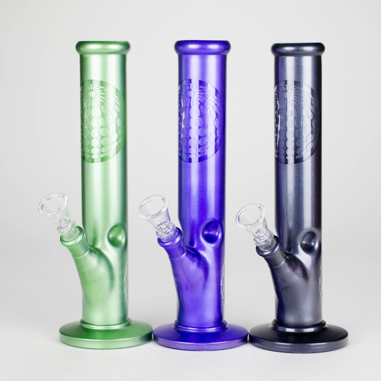 10" Straight Tube Water Pipe with Ball Pattern | Durable Glass – Assorted Colors