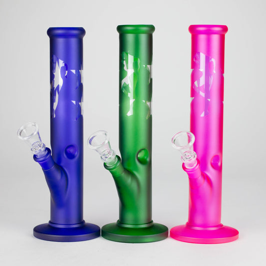 10" Straight Tube Water Pipe with Star Pattern | Durable Glass – Assorted Colors