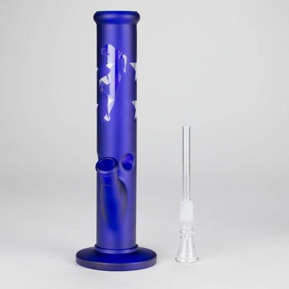 10" Straight Tube Water Pipe with Star Pattern | Durable Glass – Assorted Colors
