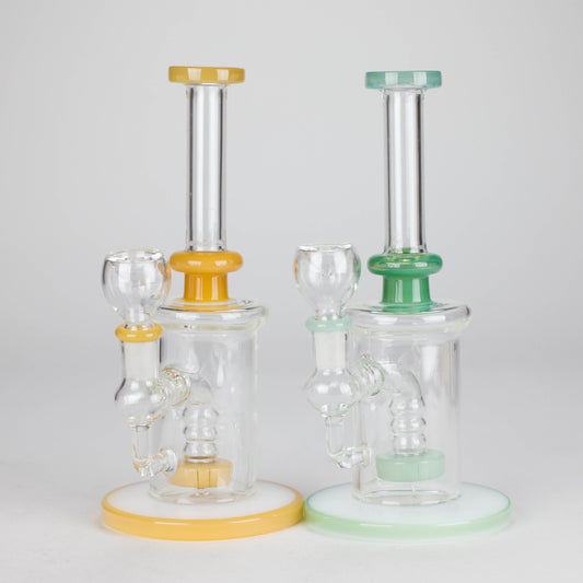 8" Glass Water Pipe with Showerhead Diffuser – Assorted Colors