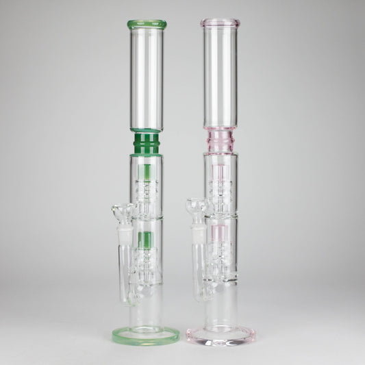 18" Straight Glass Water Pipe with Dual Percolator – Assorted Colors