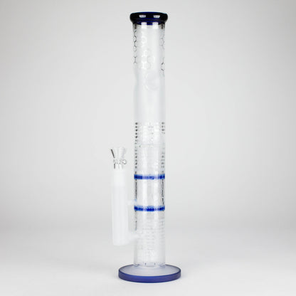 16.5" Straight Frosted Glass Bong with Dual Honeycomb Diffuser – Stemless Design