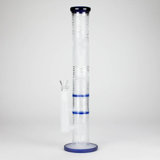 16.5" Straight Frosted Glass Bong with Dual Honeycomb Diffuser – Stemless Design