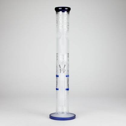 16.5" Straight Frosted Glass Bong with Dual Honeycomb Diffuser – Stemless Design