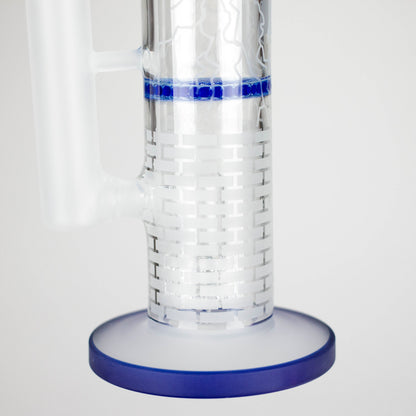 16.5" Straight Frosted Glass Bong with Dual Honeycomb Diffuser – Stemless Design