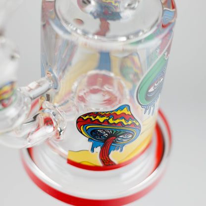 7" Magic Mushroom Glass Bong with Perc – Glow-in-the-Dark