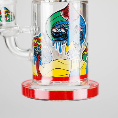 7" Magic Mushroom Glass Bong with Perc – Glow-in-the-Dark