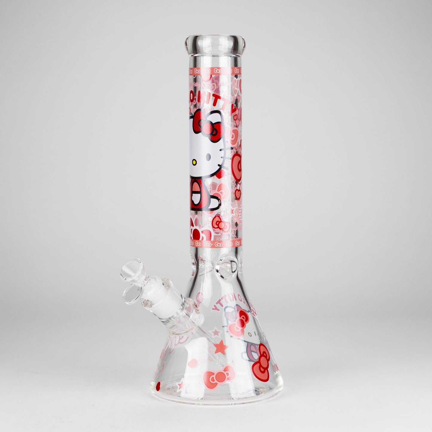 14" 7mm Glass Beaker Bong with Kitty Design and Ice Catcher