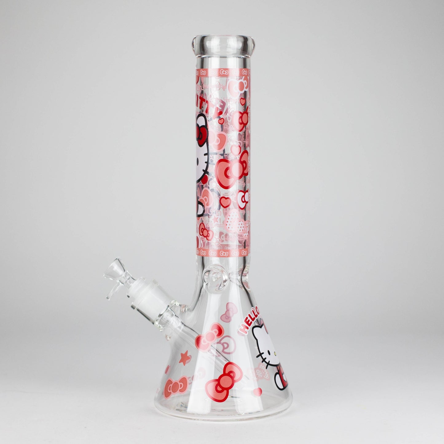 14" 7mm Glass Beaker Bong with Kitty Design and Ice Catcher