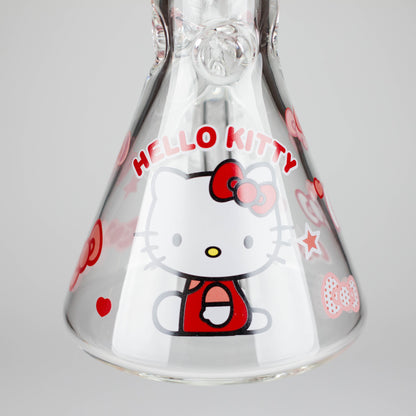 14" 7mm Glass Beaker Bong with Kitty Design and Ice Catcher
