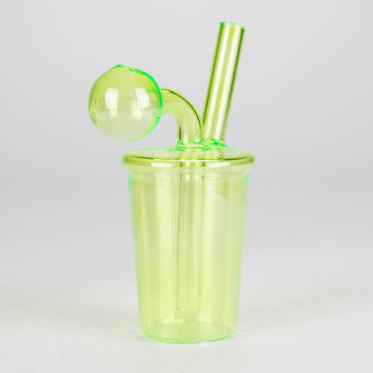 5" Coffee Cup Oil Bong – Neon Galactic Glow Design [PIP668]